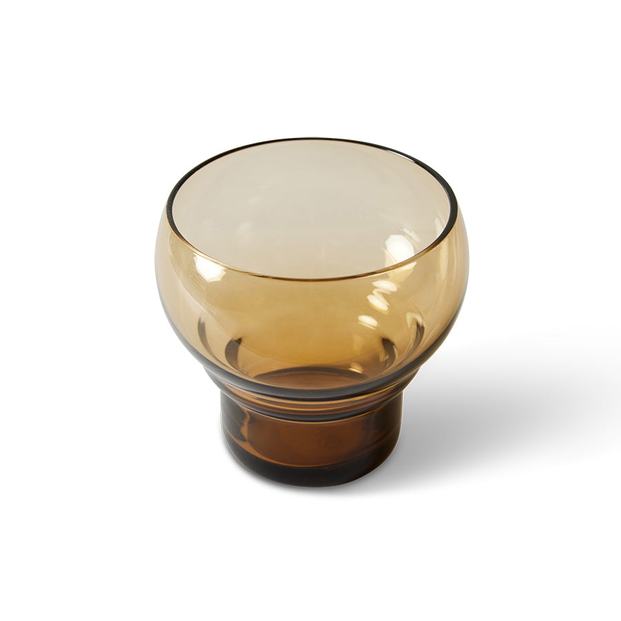 70s glassware: bulb glass amber