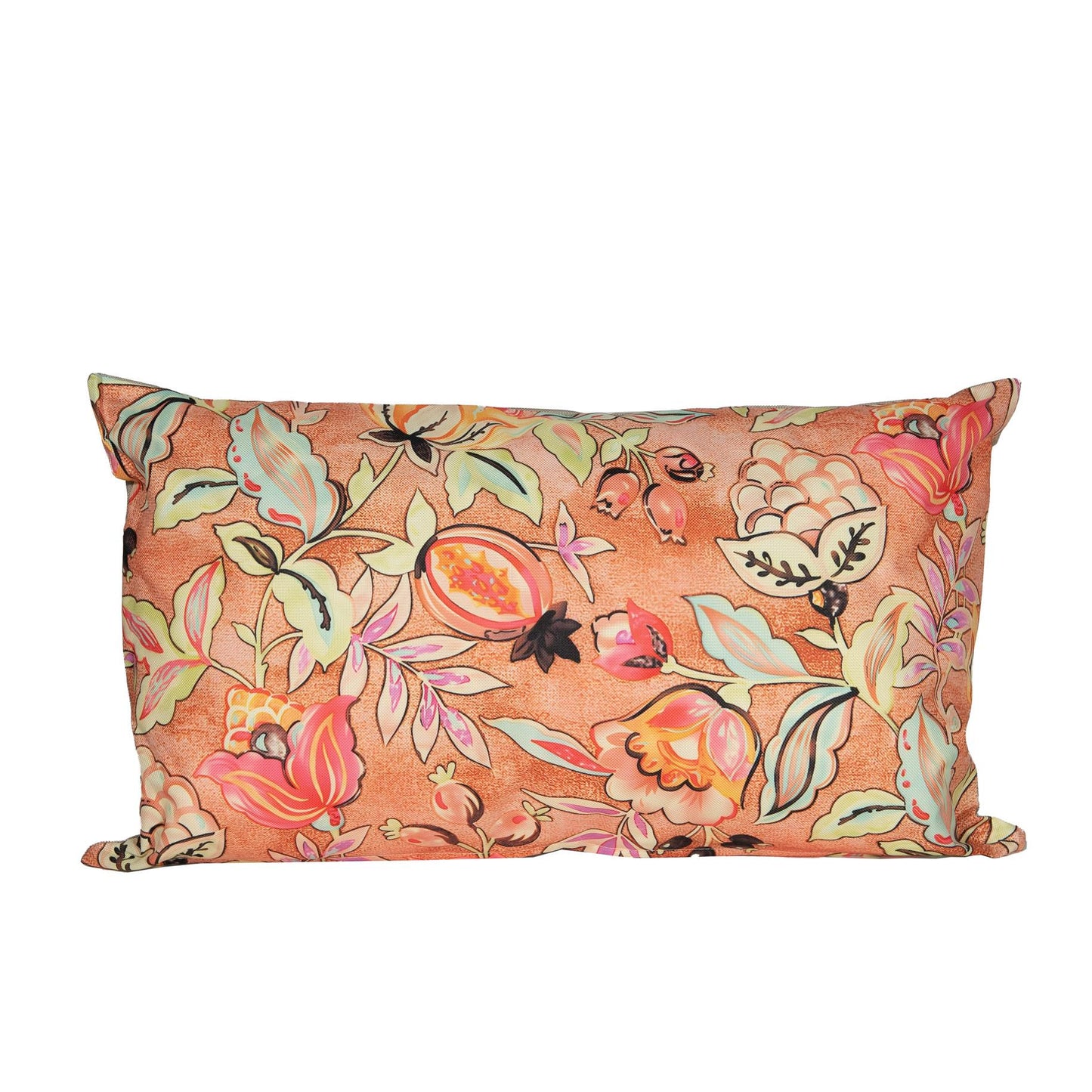 Buitenkussen bloemen terracotta 30X50CM