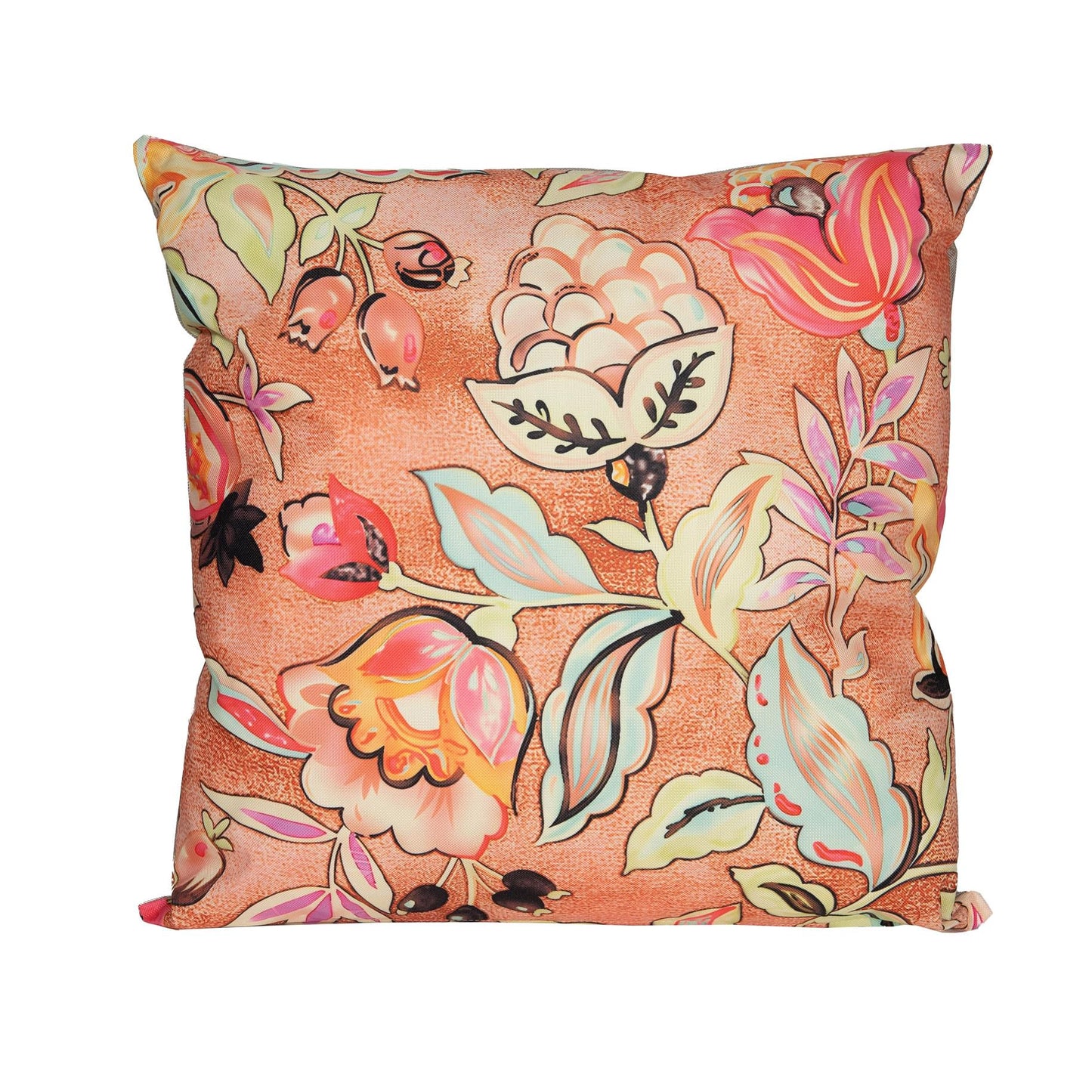 Buitenkussen bloemen terracotta 45X45CM