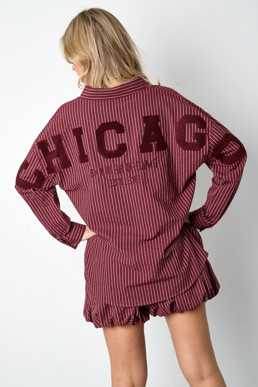 Gimme Chicago Blouse Bordeaux