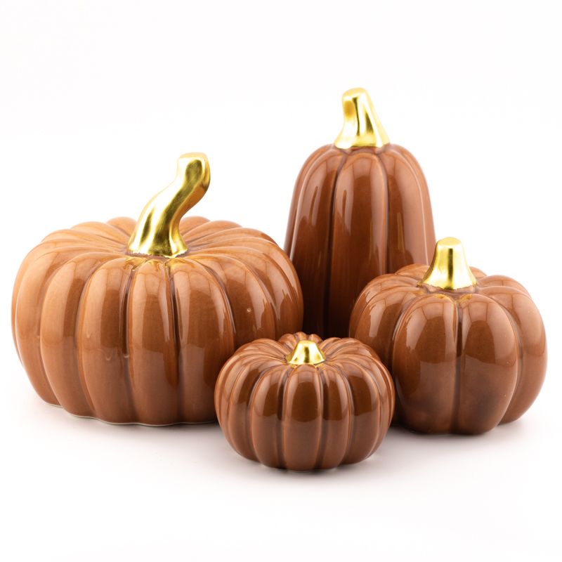 Aardewerk pompoen 7cm bruin