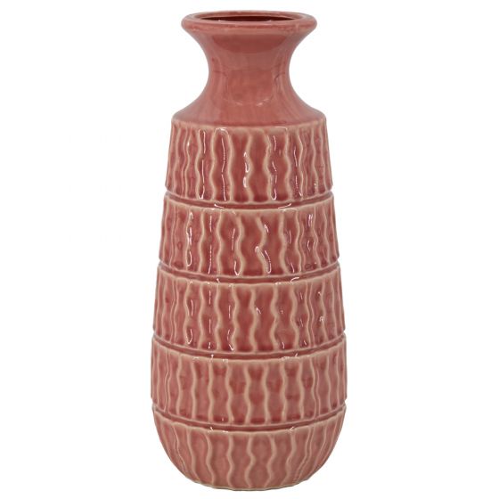 Aardewerk vaas Aztec roze XL
