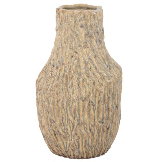 Aardewerk vaas organisch zand M