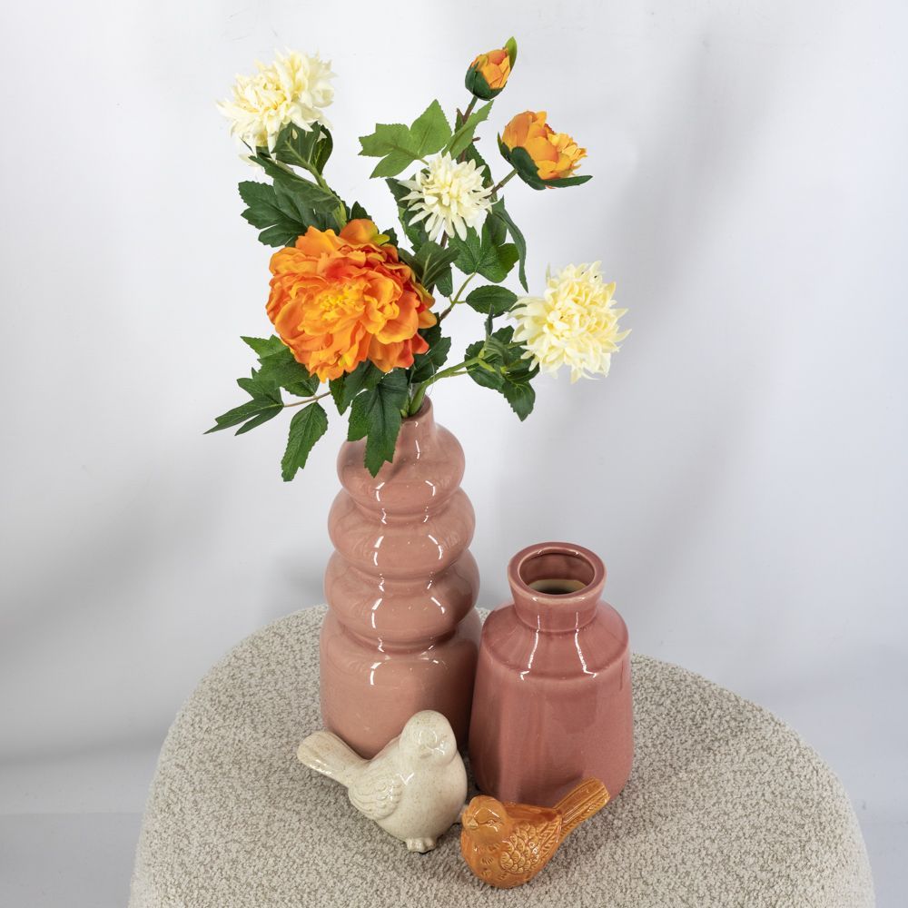 Aardewerk vaas pink S