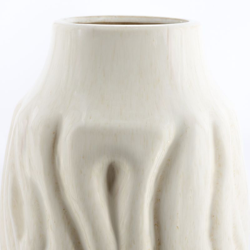 Aardewerk vaas waves beige