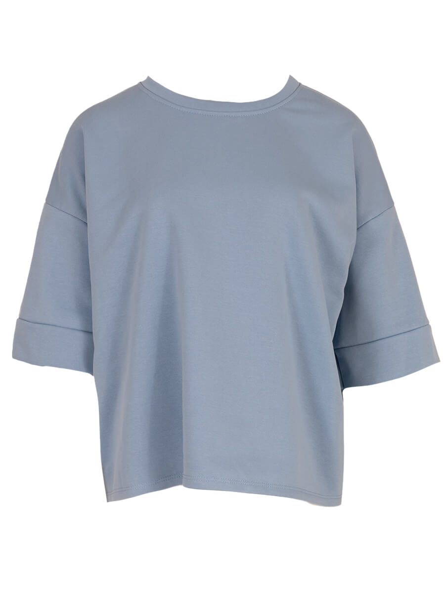 Azzuro Sweater korte mouw Blauw