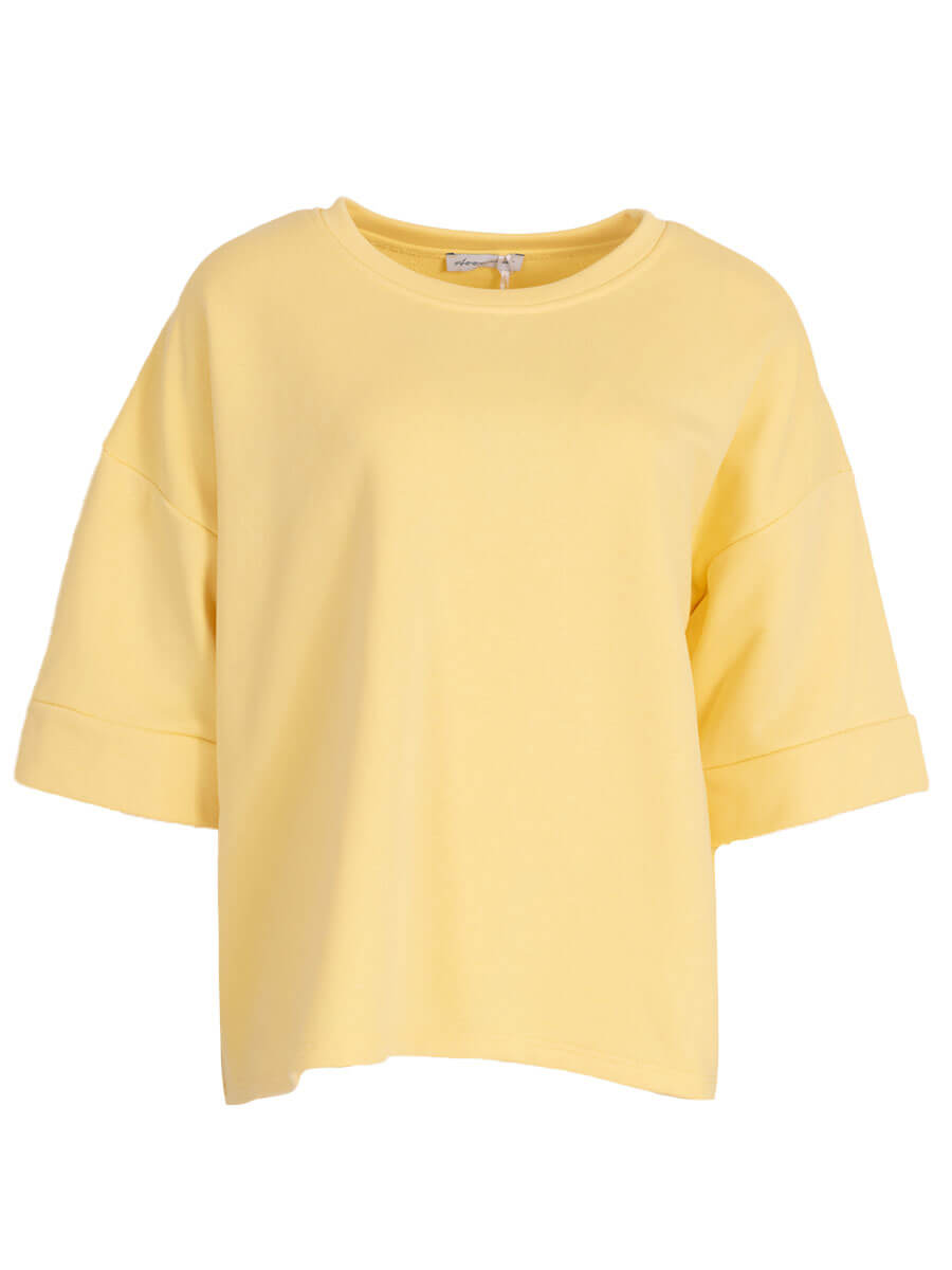Azzuro Sweater korte mouw Geel
