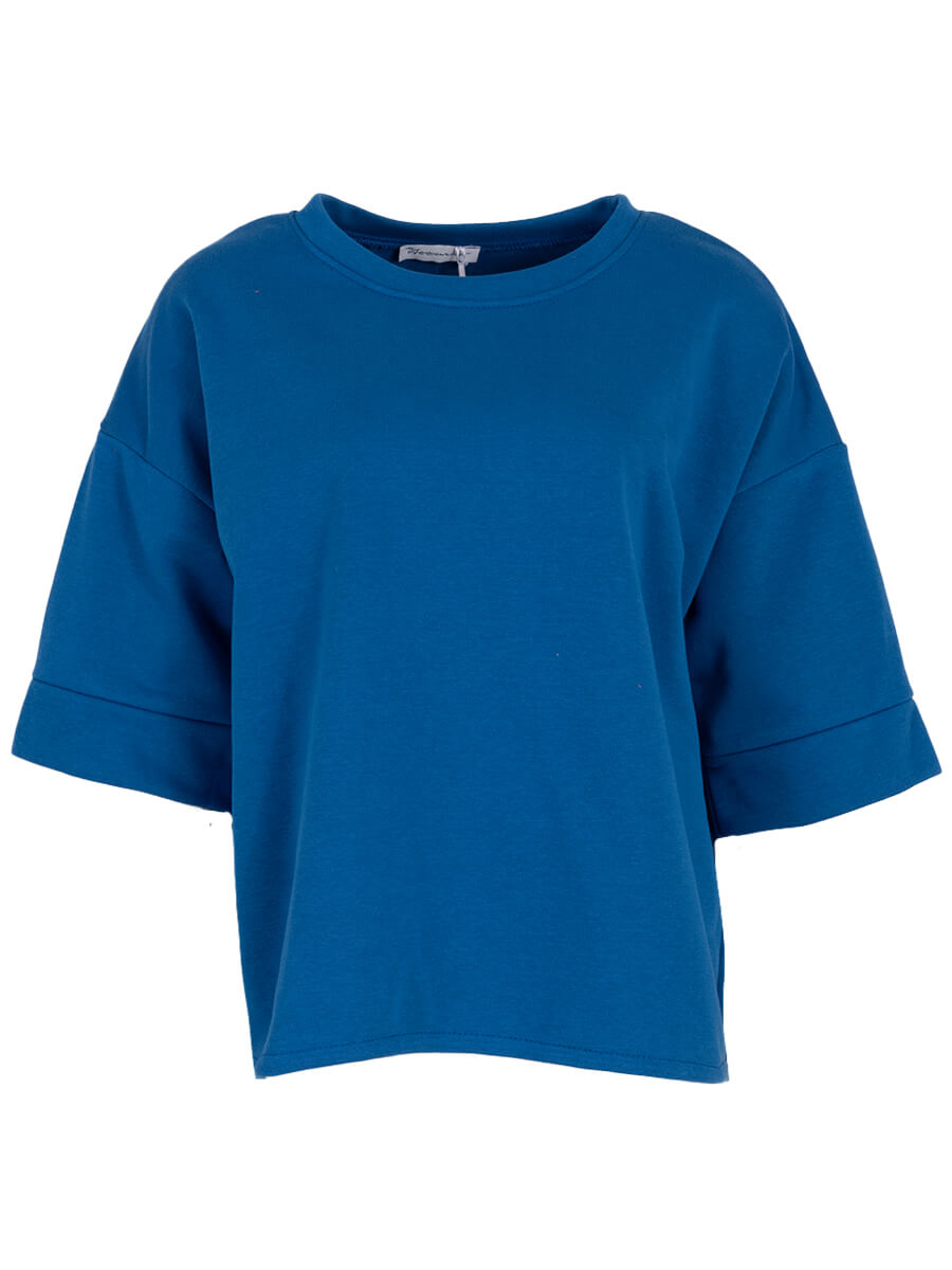 Azzuro Sweater korte mouw Kobalt