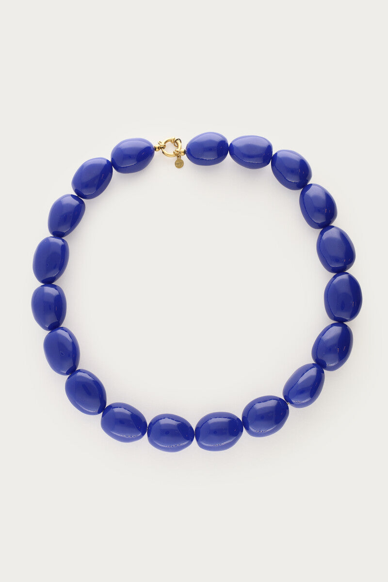 Blauwe chunky kralenketting