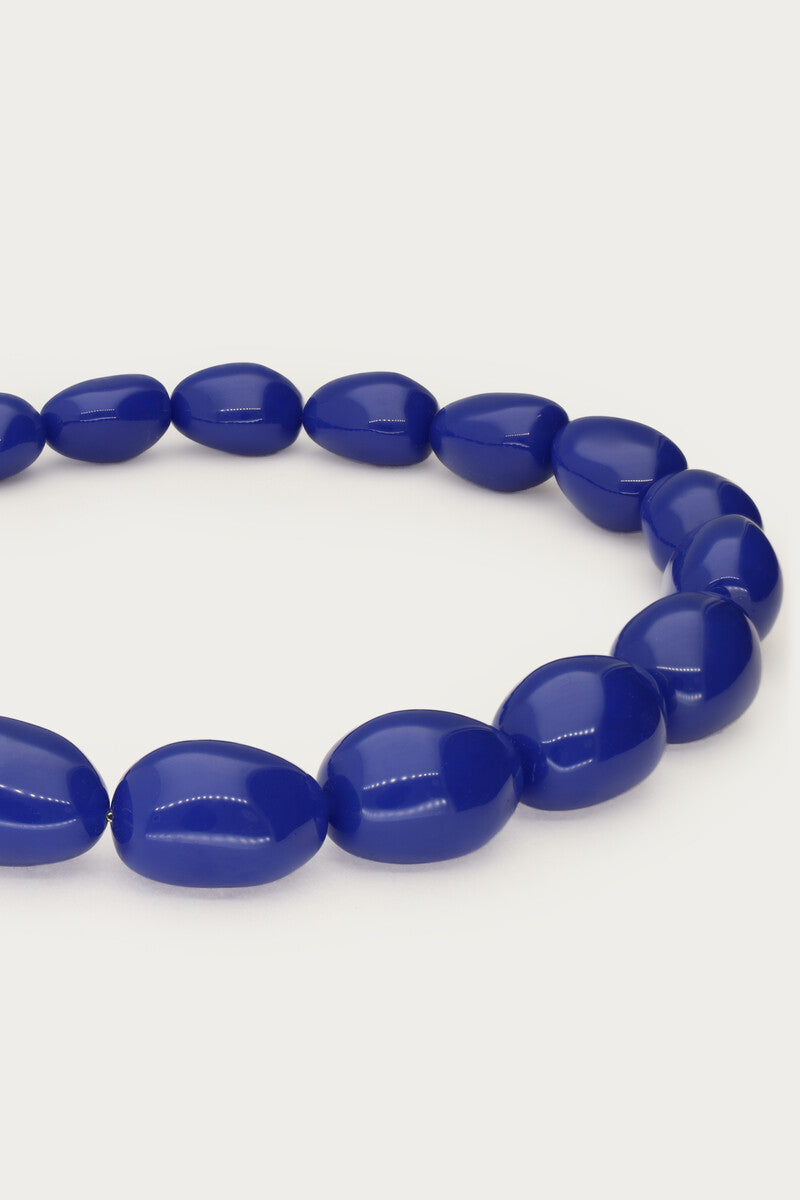 Blauwe chunky kralenketting