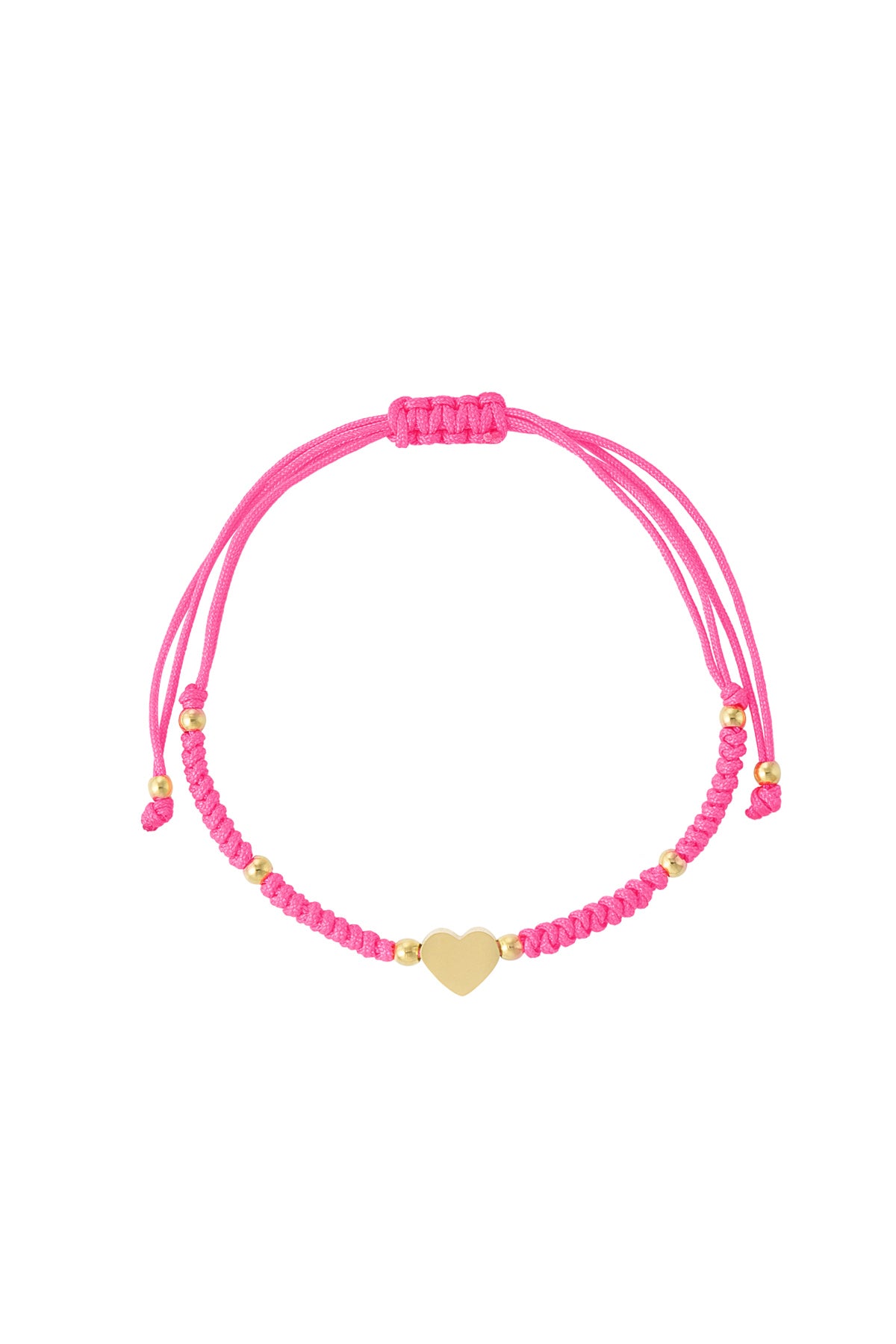 Braided bracelet with heart pink
