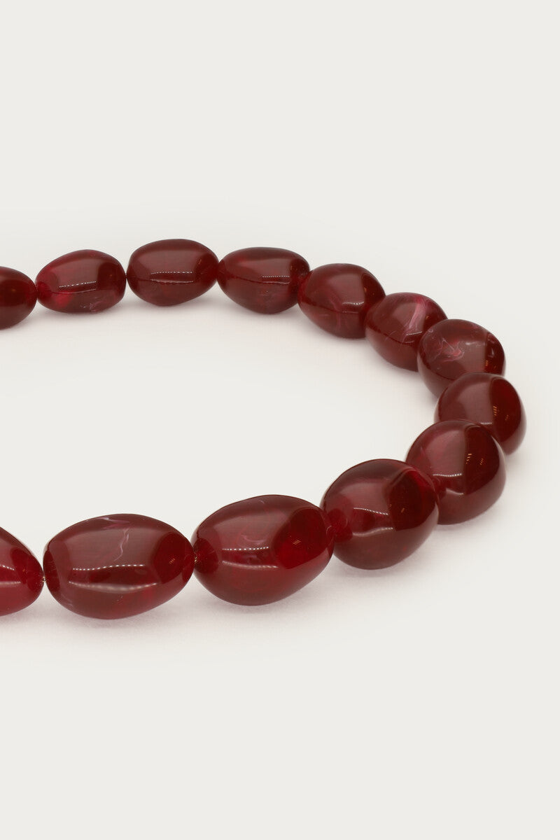 Burgundy chunky kralenketting