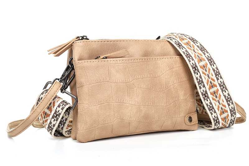 Camel crossbody en schoudertasje Brussel