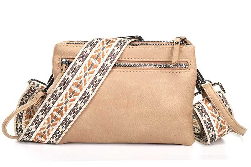 Camel crossbody en schoudertasje Brussel