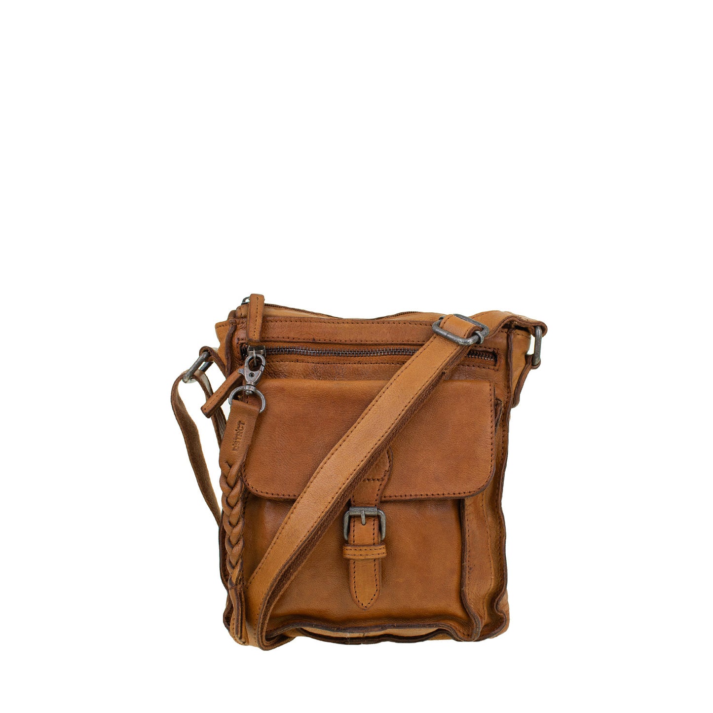 DSTRCT schoudertas harrington road met gesp Cognac