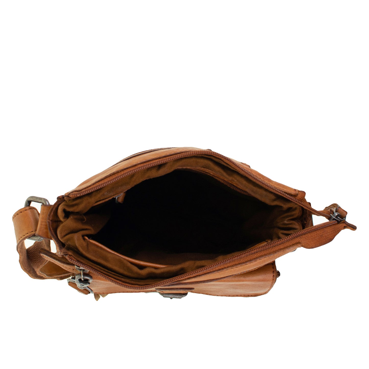 DSTRCT schoudertas harrington road met gesp Cognac