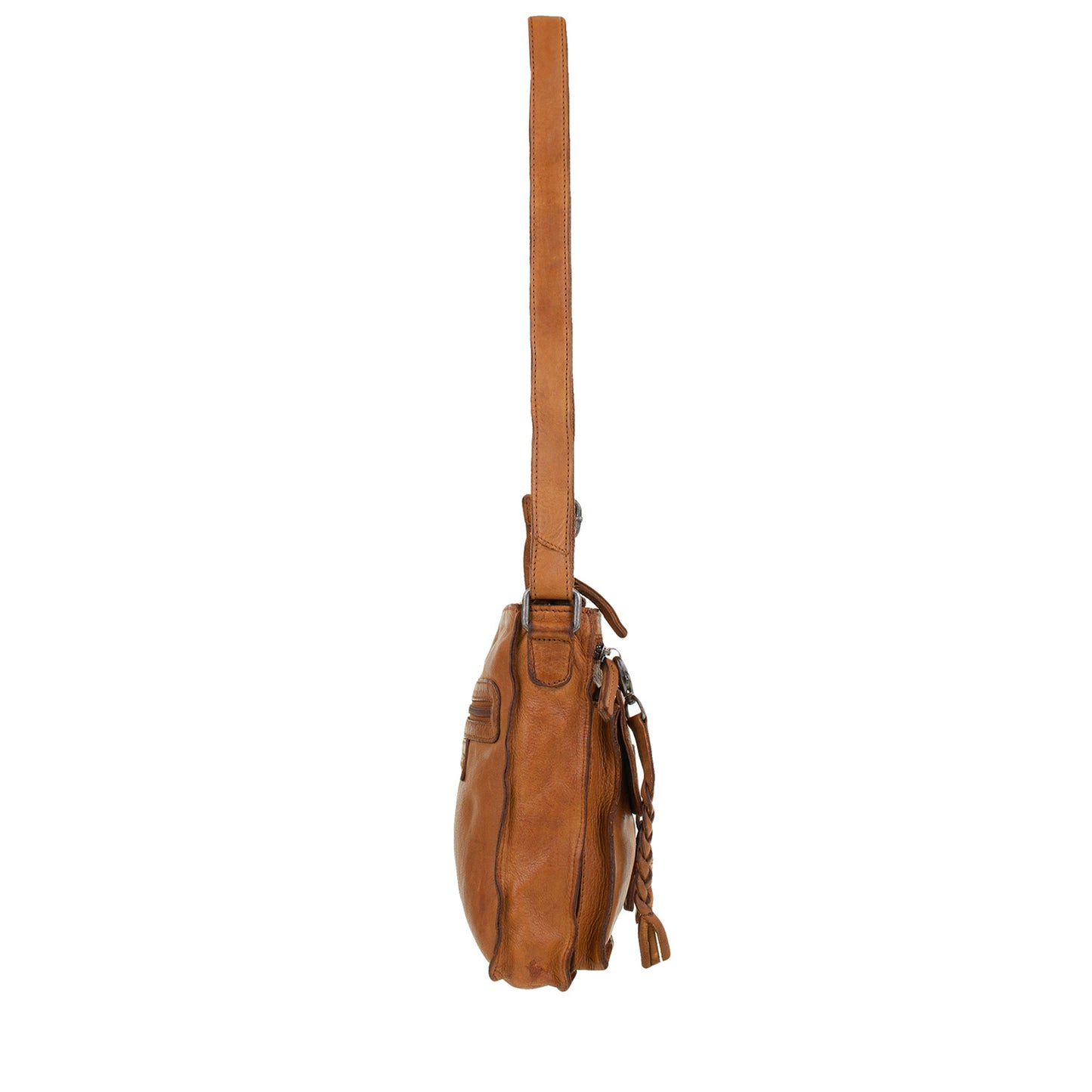 DSTRCT schoudertas harrington road met gesp Cognac