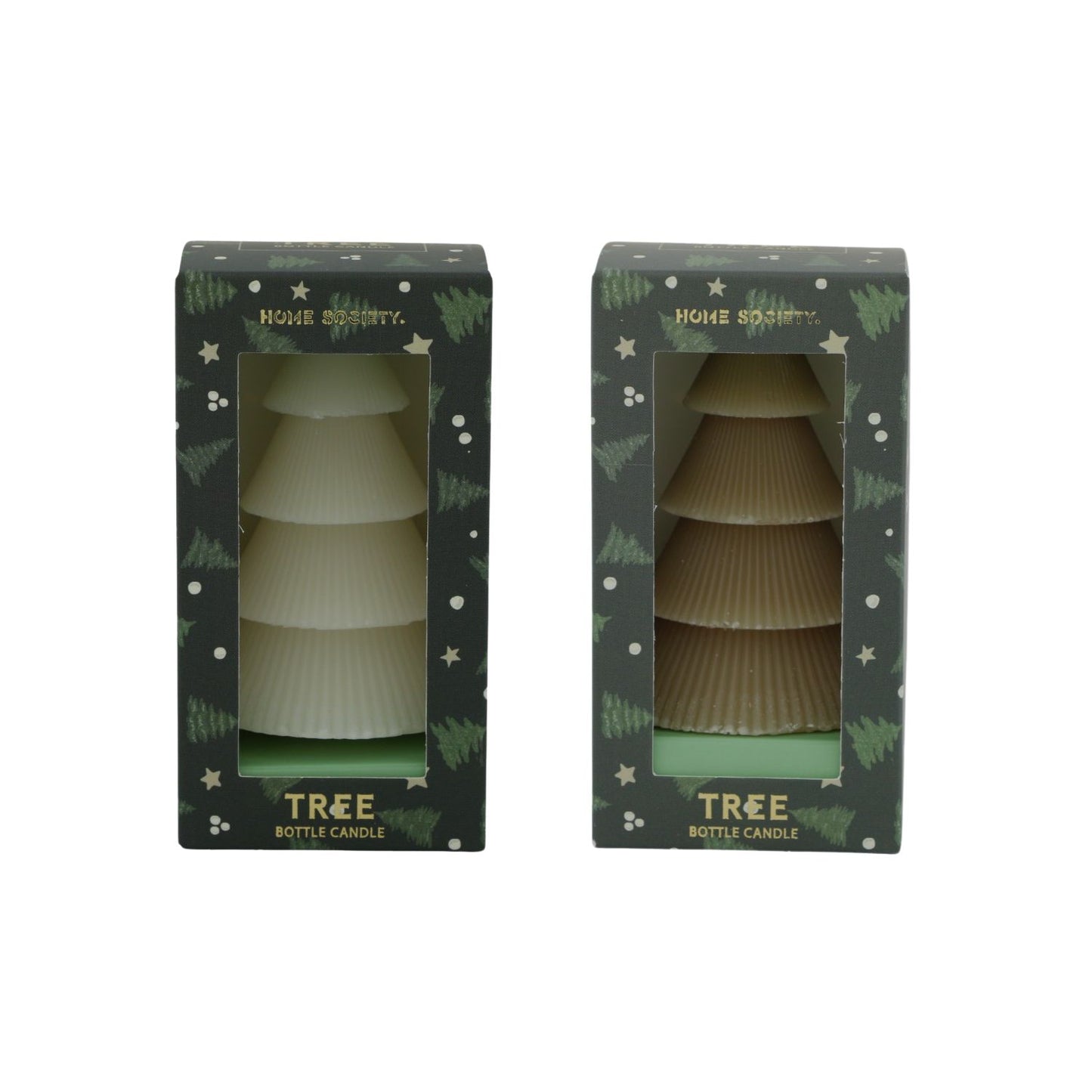 Deco Candle Bottle Tree Ass. 2 taupe/wit