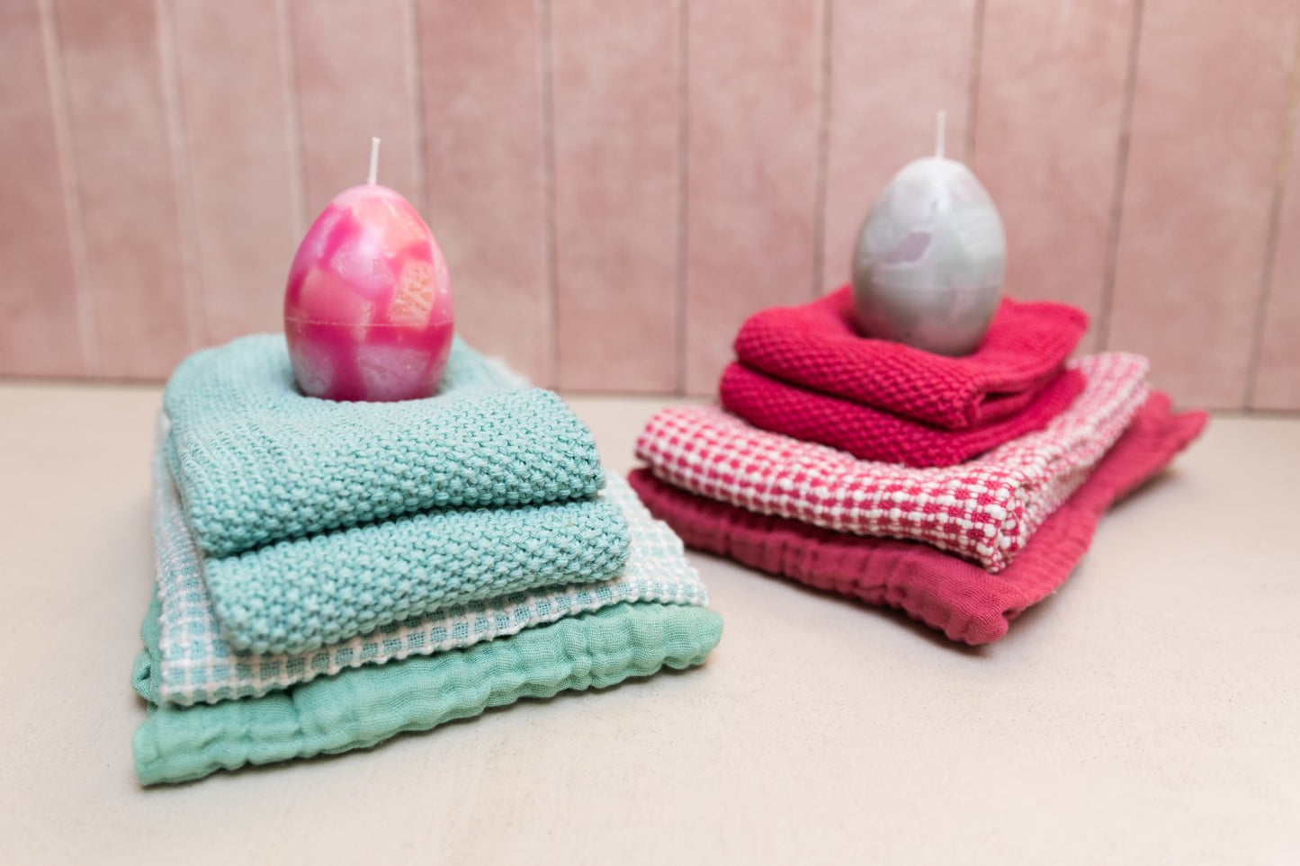 Deco Kaars Marble Egg S Assorti