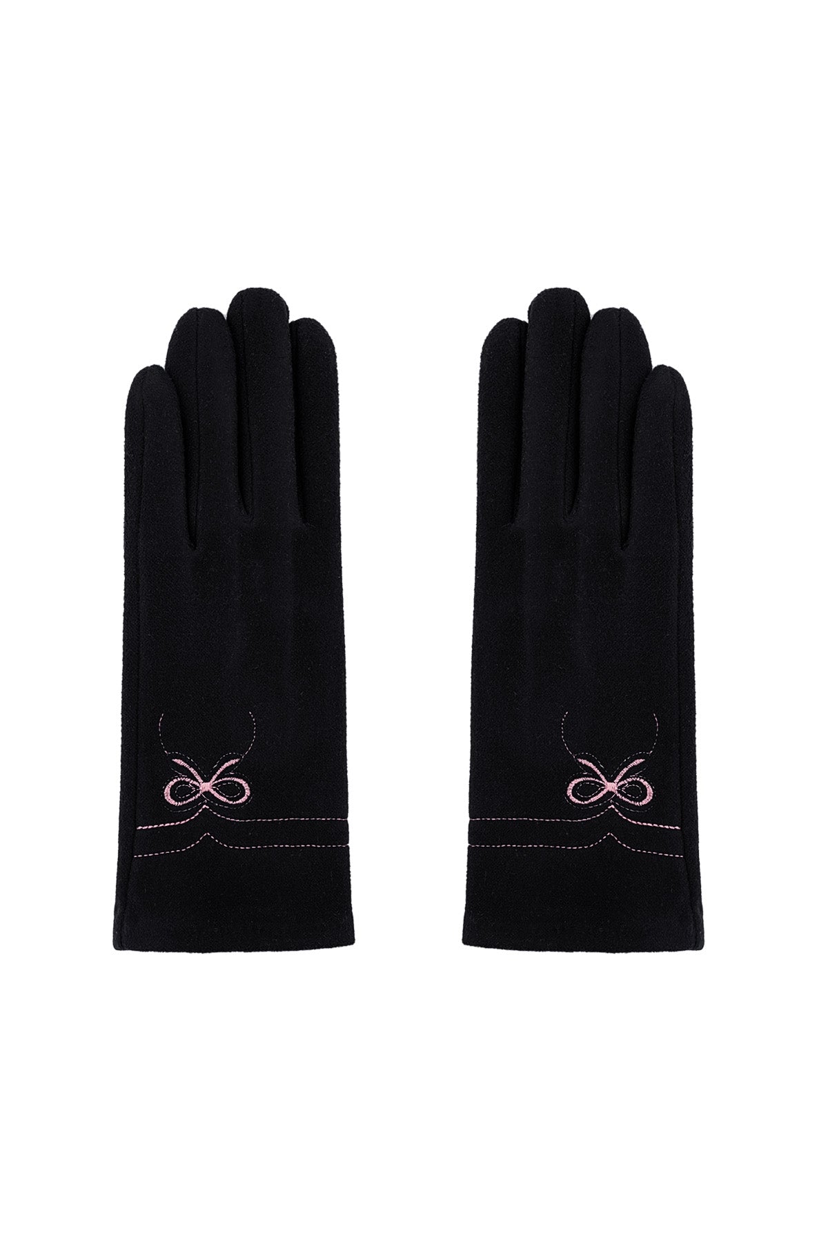 Delicate bow handschoenen Zwart