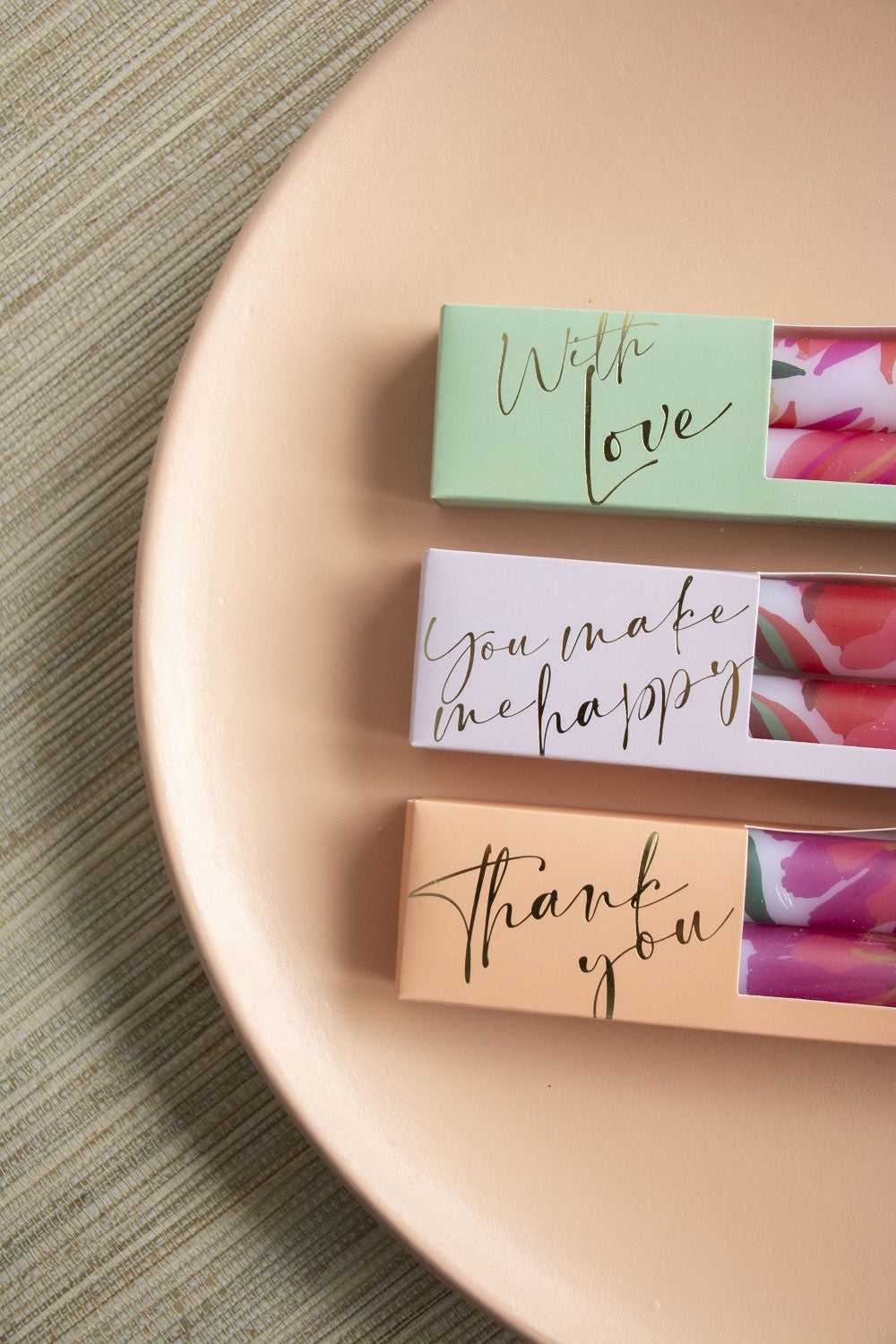 Dinerkaars Gift Set 2 met bloemen Thank you