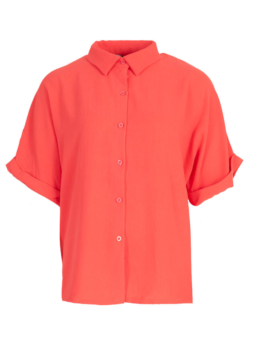 Doorknoop blouse one size Koraal