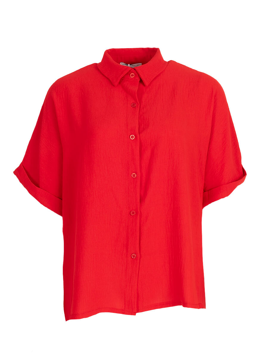 Doorknoop blouse one size Rood