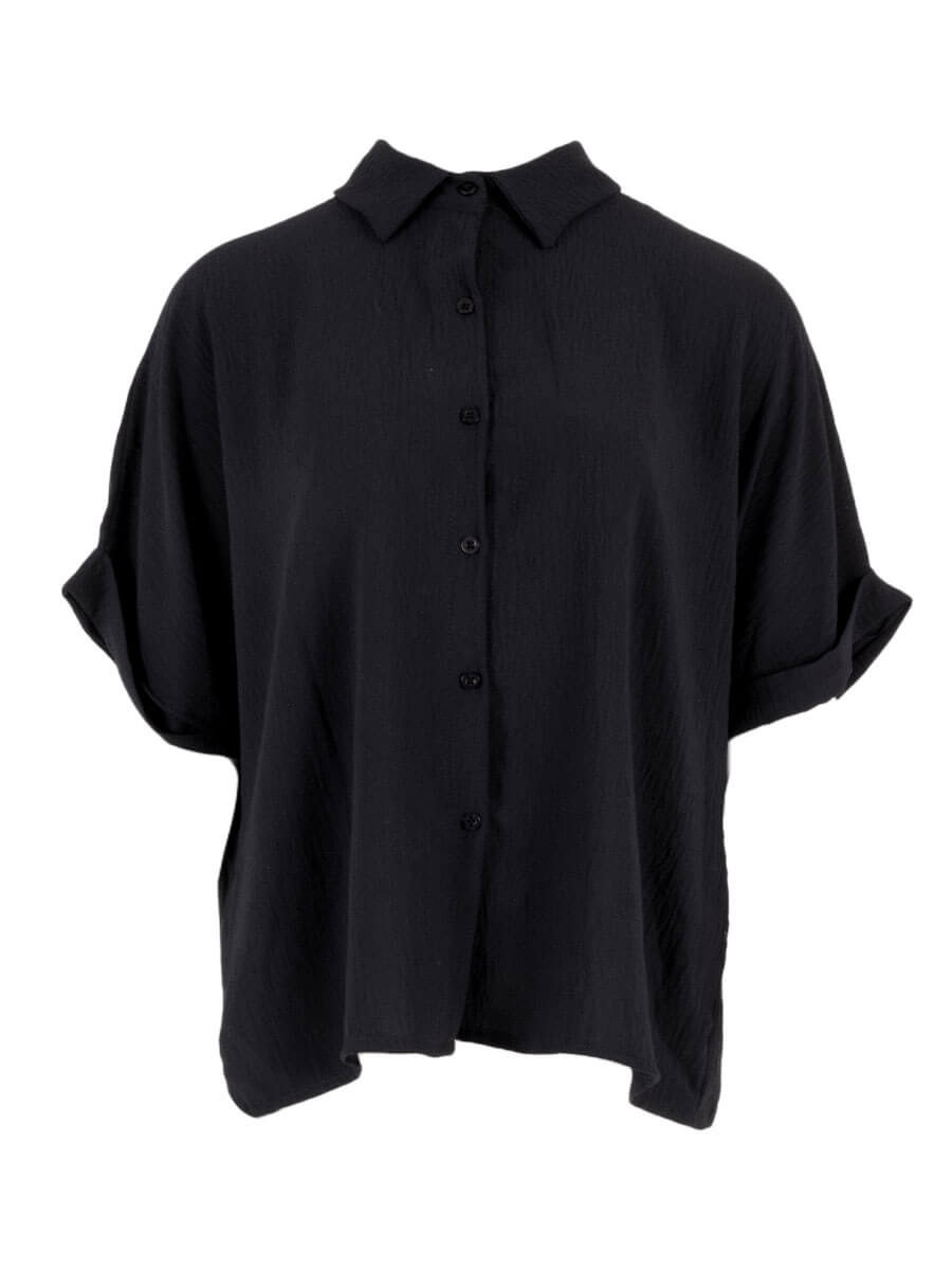 Doorknoop blouse one size Zwart
