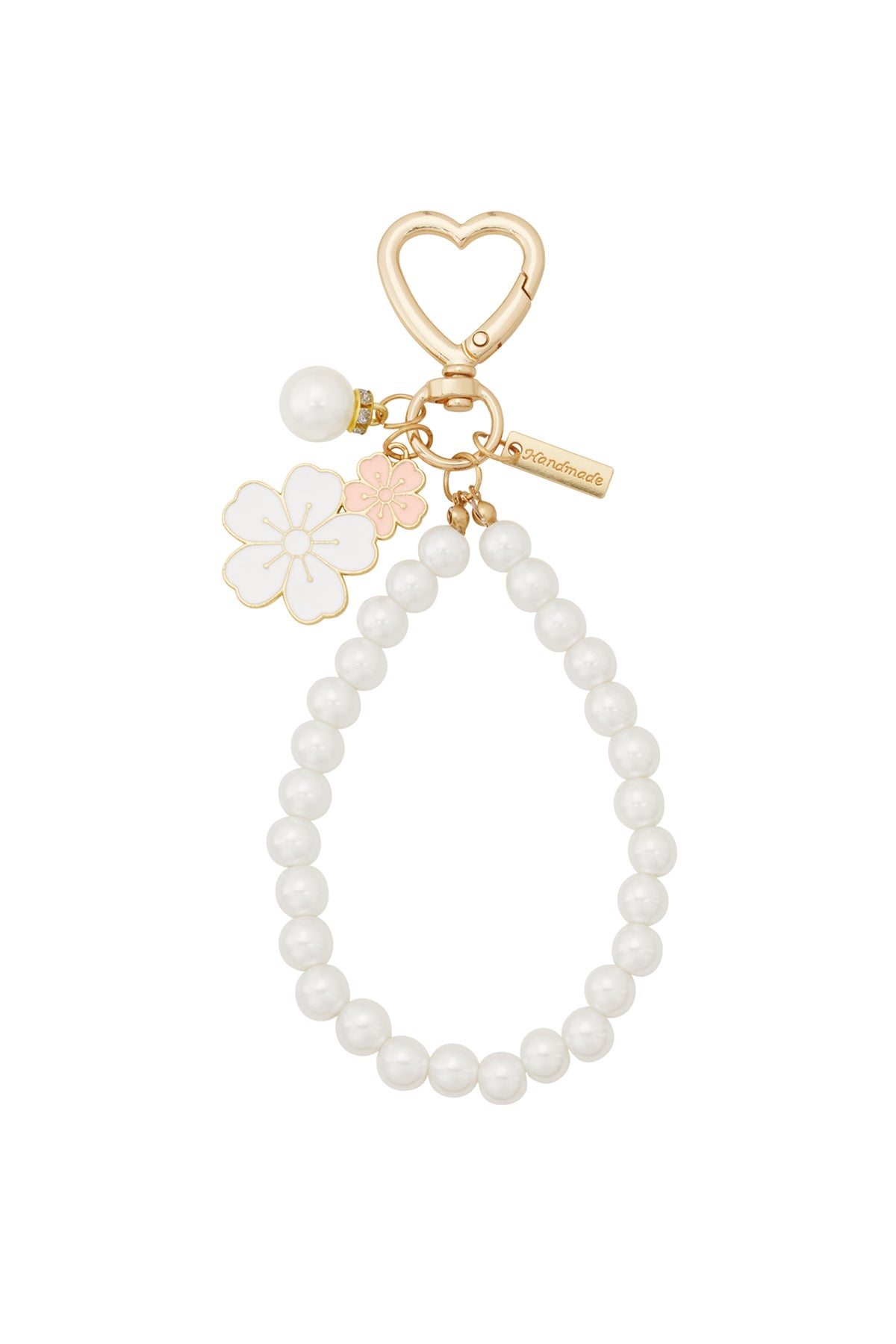 Flower pendant pearls white/pink