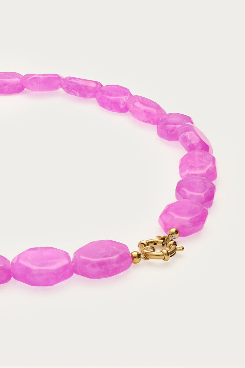Fuchsia ketting met kralen