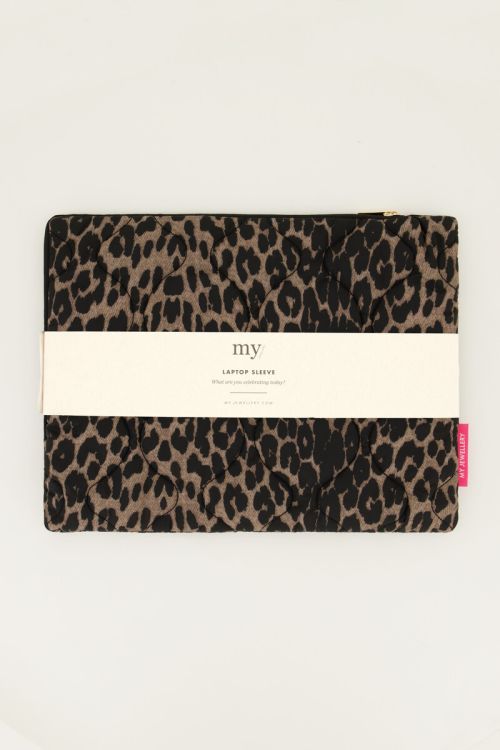 My Jewellery Gewatteerde laptop hoes met panterprint
