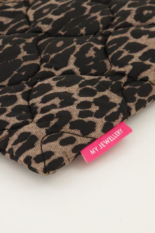 My Jewellery Gewatteerde laptop hoes met panterprint