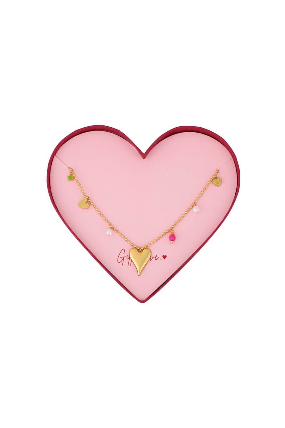Gift of love Stainless steel schakel ketting Goud