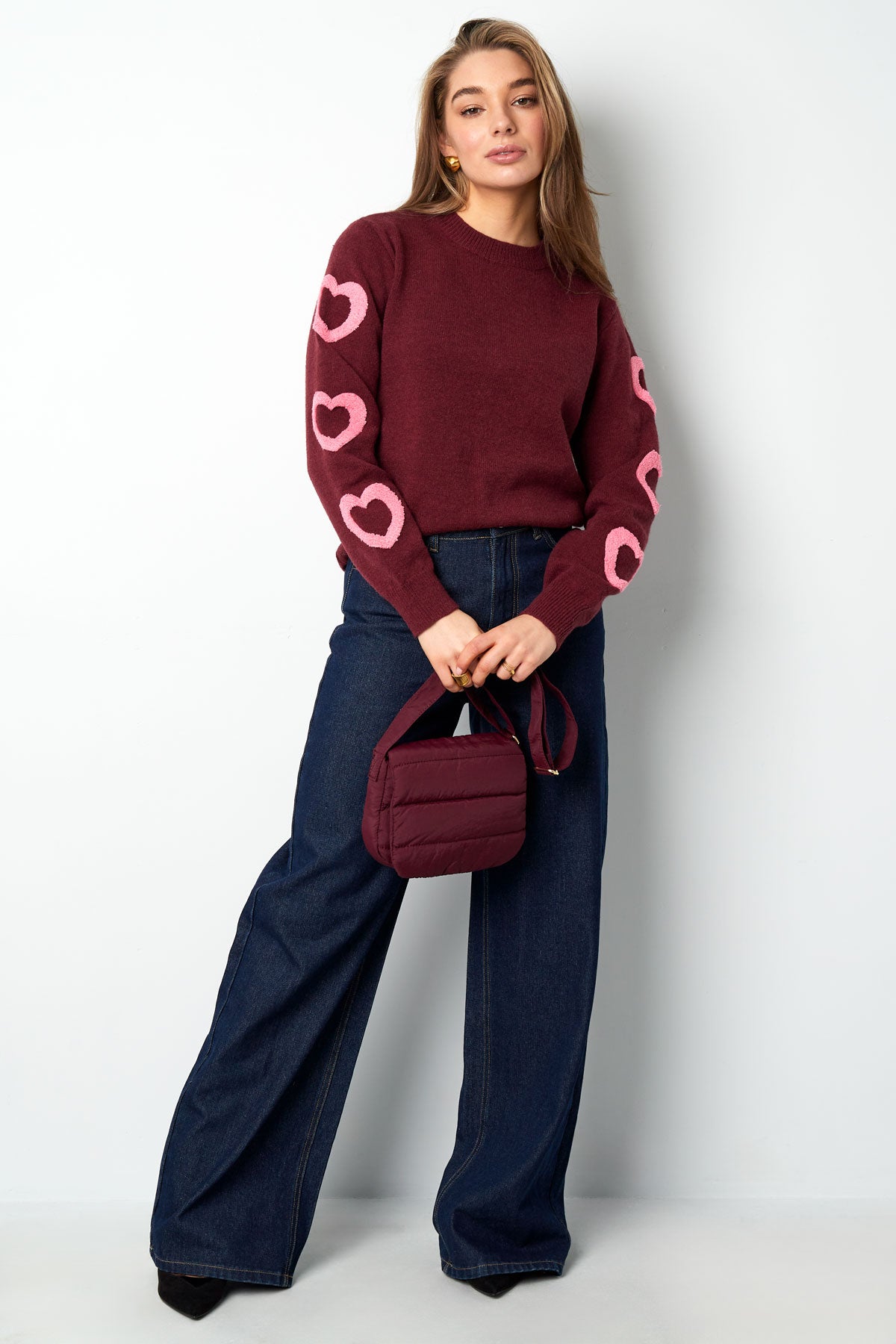 Gimme Amour sweater Wijnrood