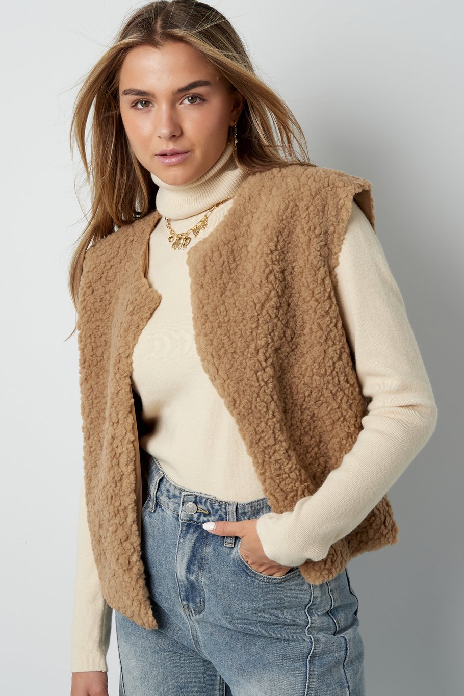 Gimme teddy vest Beige