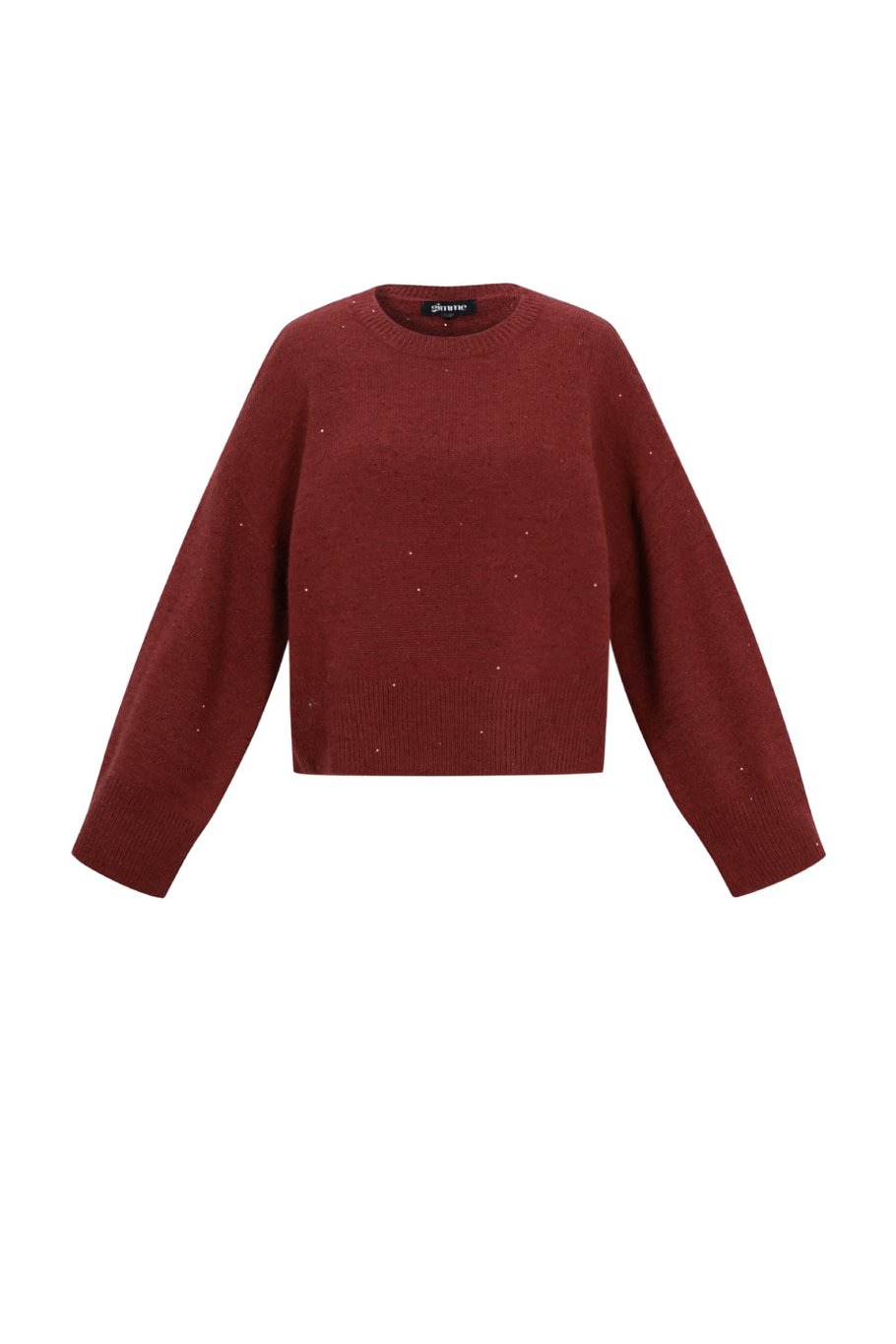 Glinsterende gebreide trui Rood