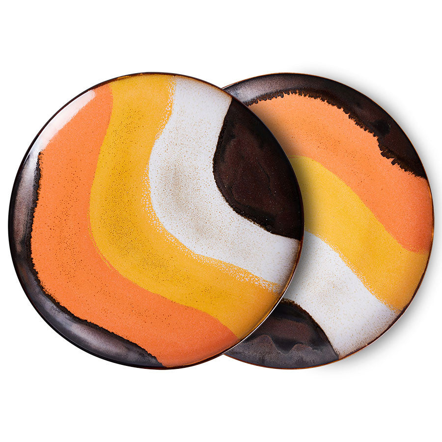 HKliving Dinner plates retro wave 1 stuk