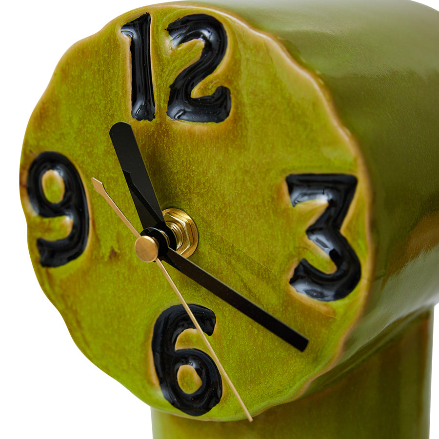 HKliving retro ceramic clock olive