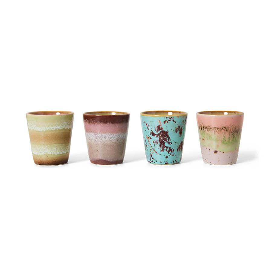 HKliving ristretto mugs, futurism (set of 4)