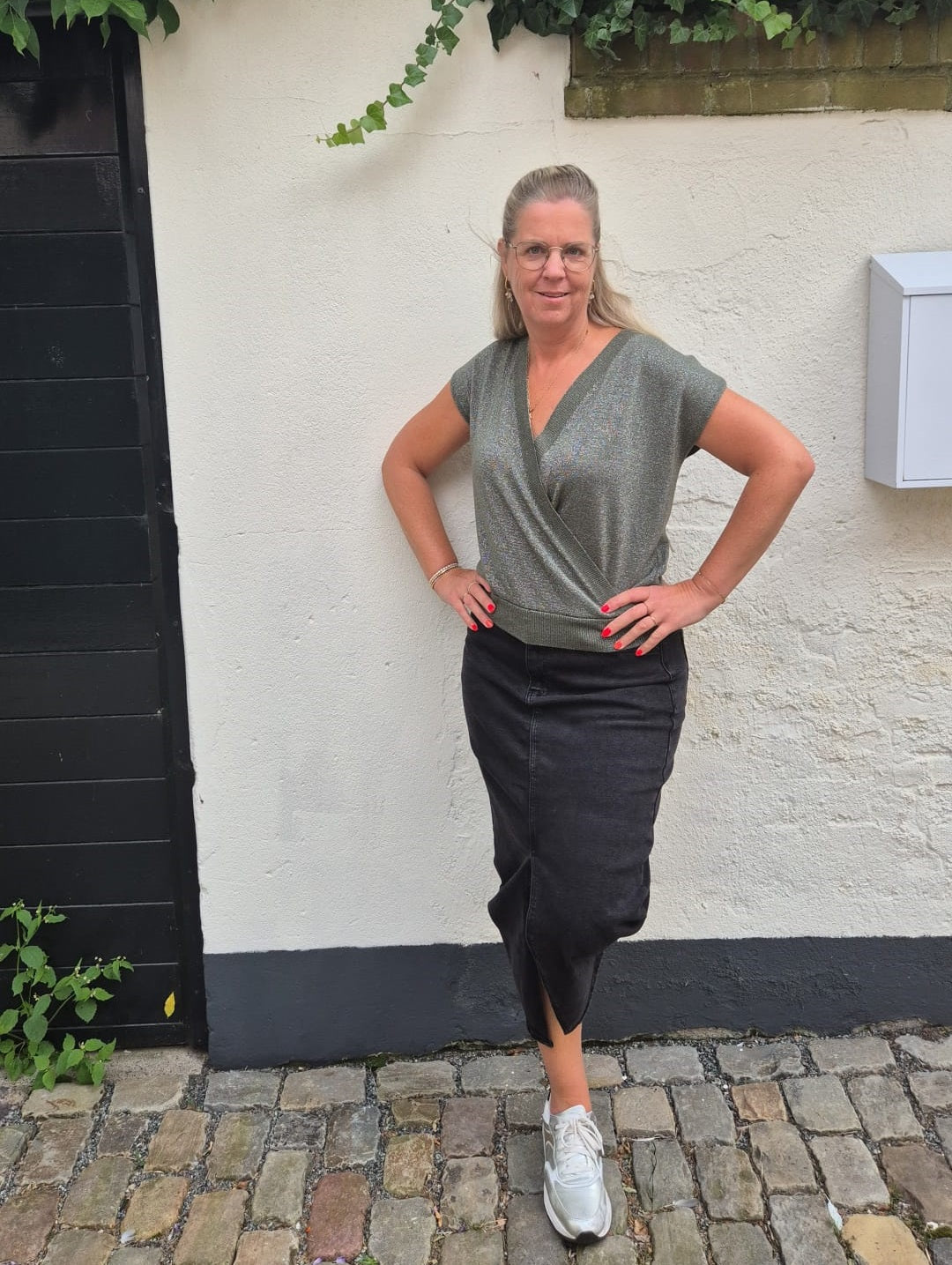 Jeans rok 090824 Zwart