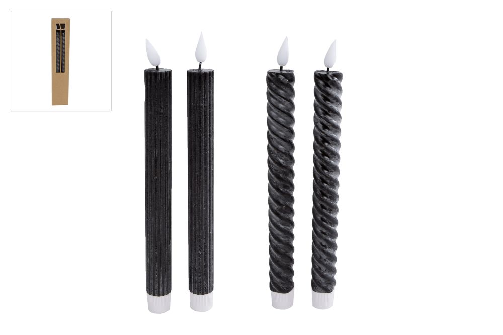 Kaars stripe dinner zwart 091489