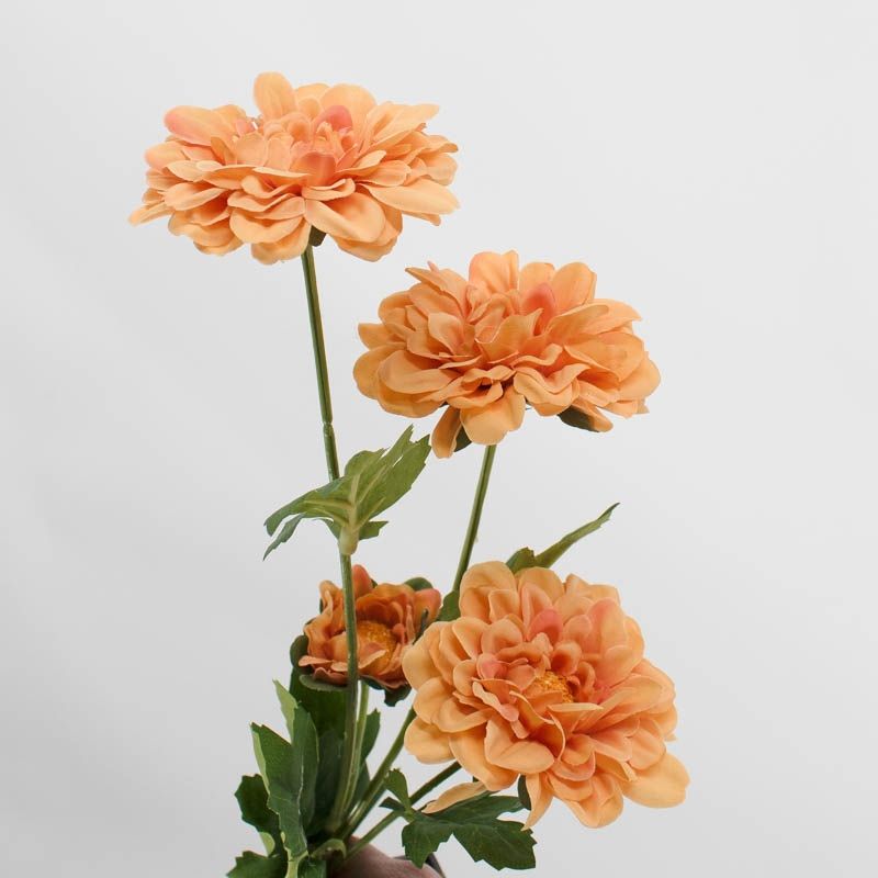 Kunstbloem chrysant 60cm oranje