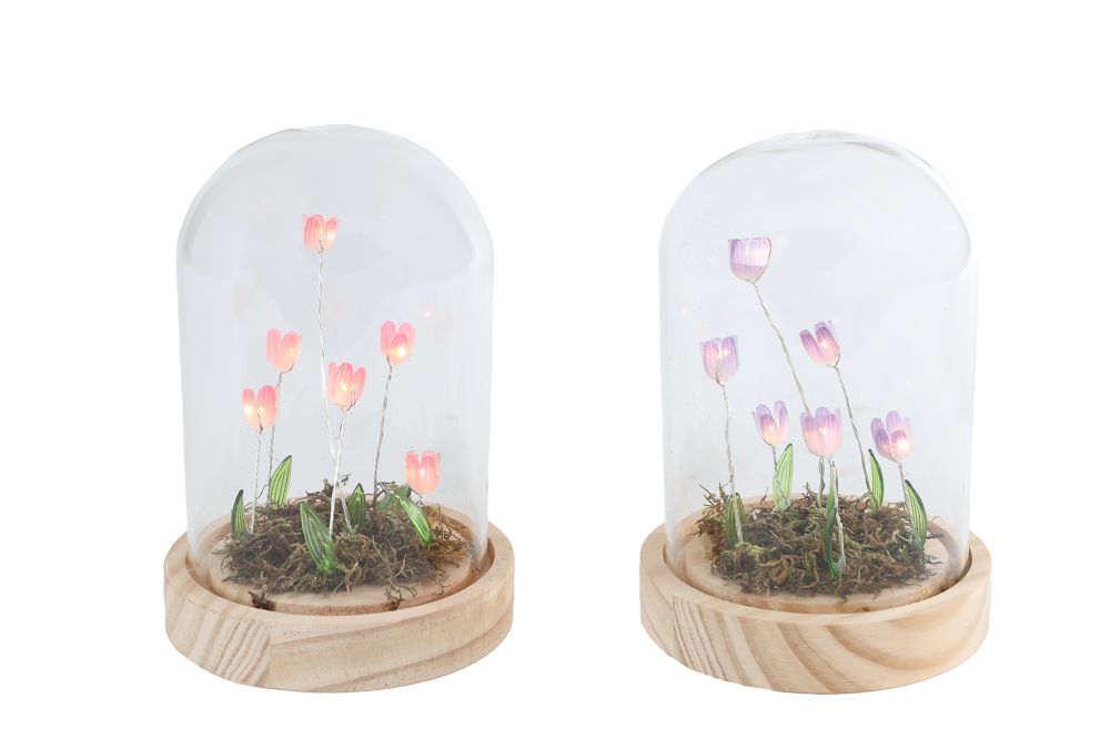 LED lampje met roze bloemetjes "Aisa"