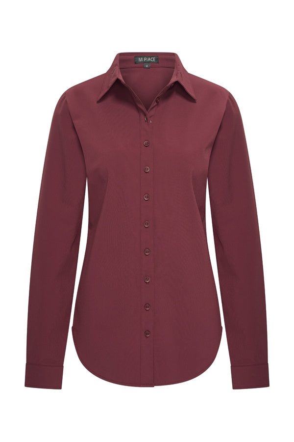 Mi Piace blouse lange mouw Burgundy
