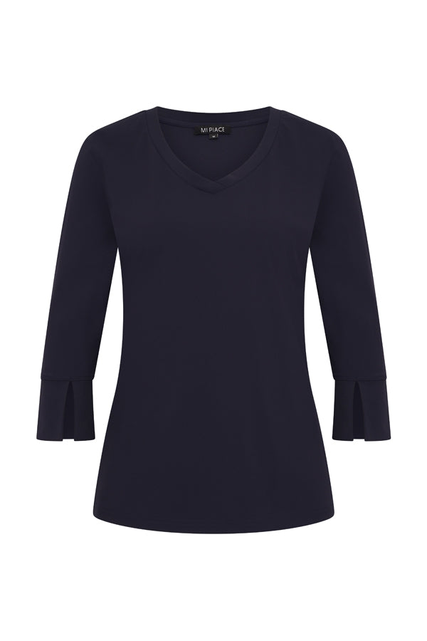 Mi Piace shirt Cathy 3/4 mouw Dark Blue