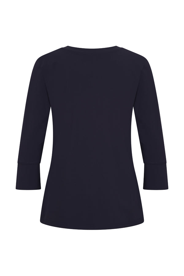 Mi Piace shirt Cathy 3/4 mouw Dark Blue