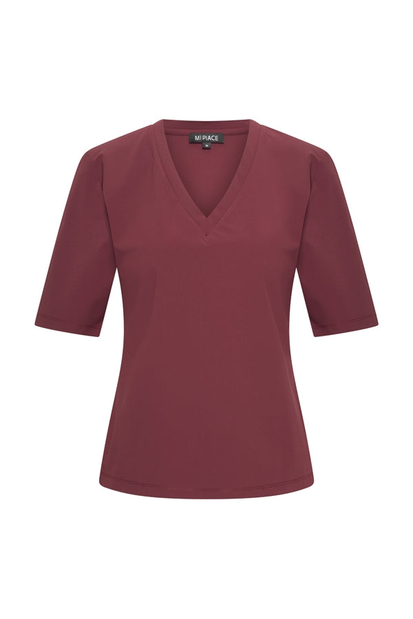 Mi piace alexis T shirt V Hals Burgundy