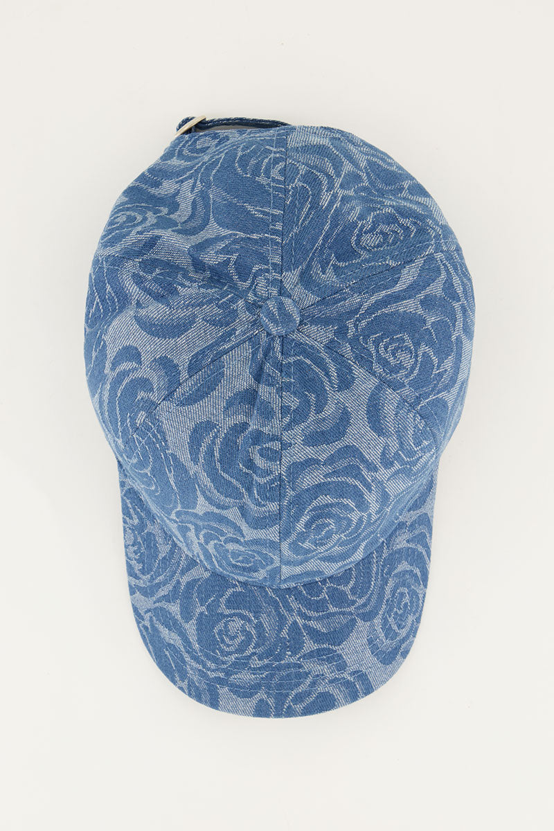 My jewellery Blauwe denim pet met rozen