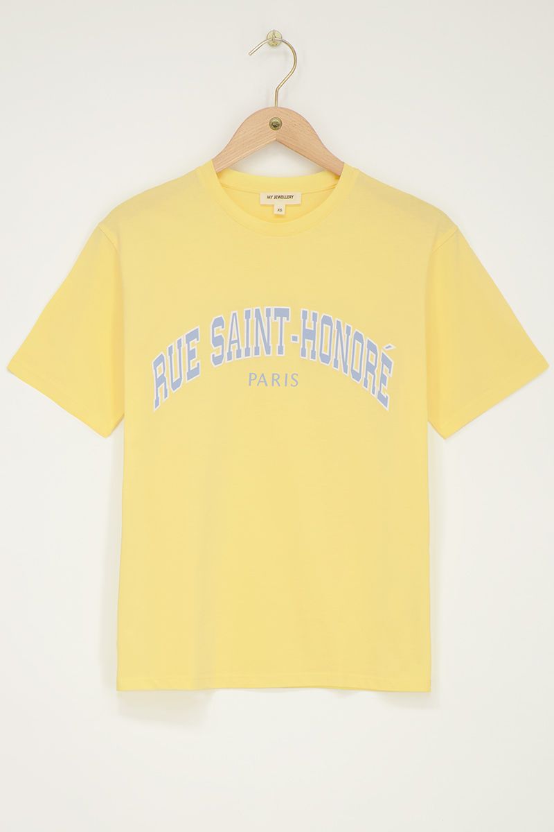 My jewellery Geel T-shirt "Rue saint honoré" Geel