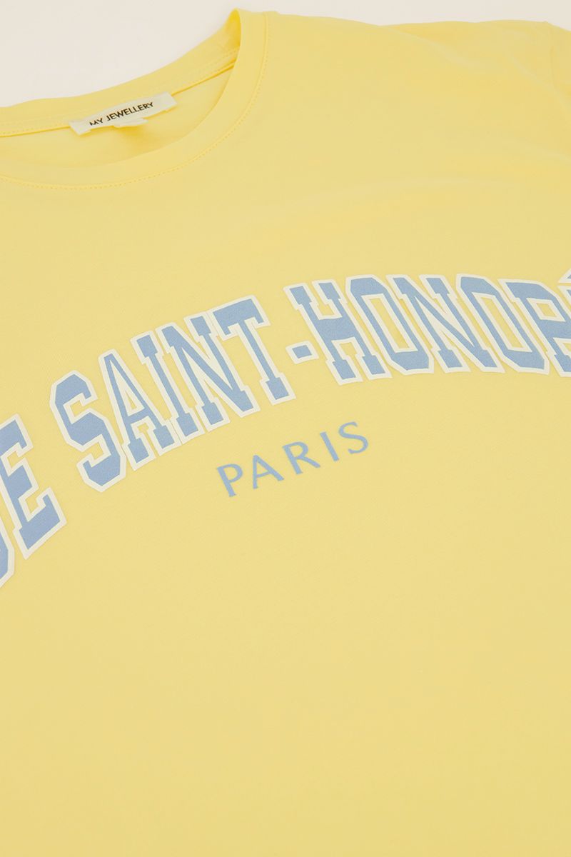 My jewellery Geel T-shirt "Rue saint honoré" Geel